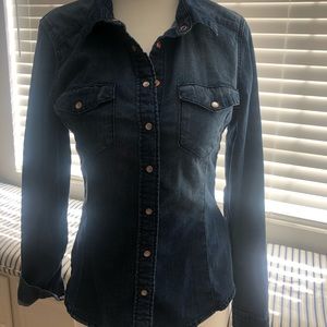 Denim button down